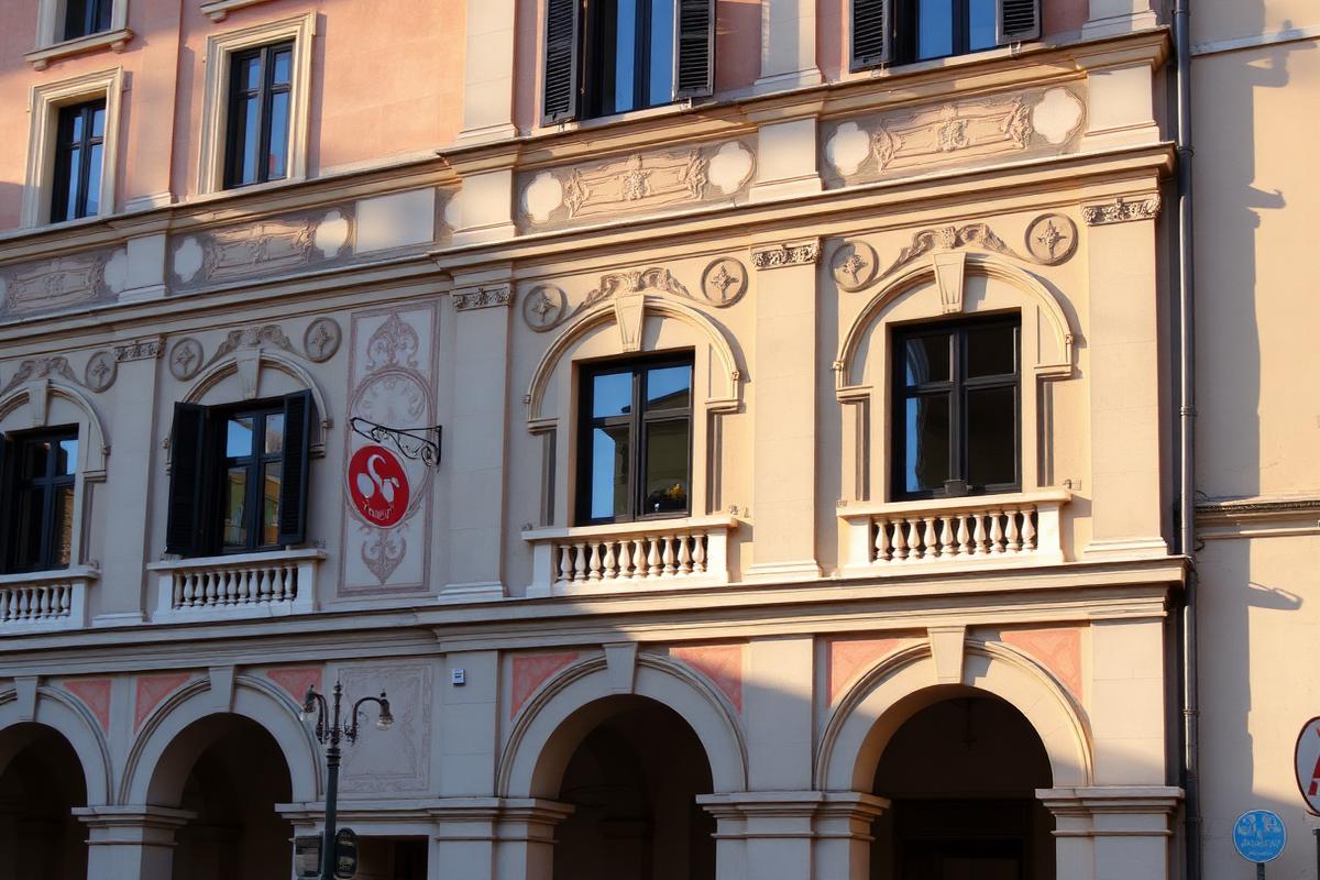 Facciata storica a Bologna centro